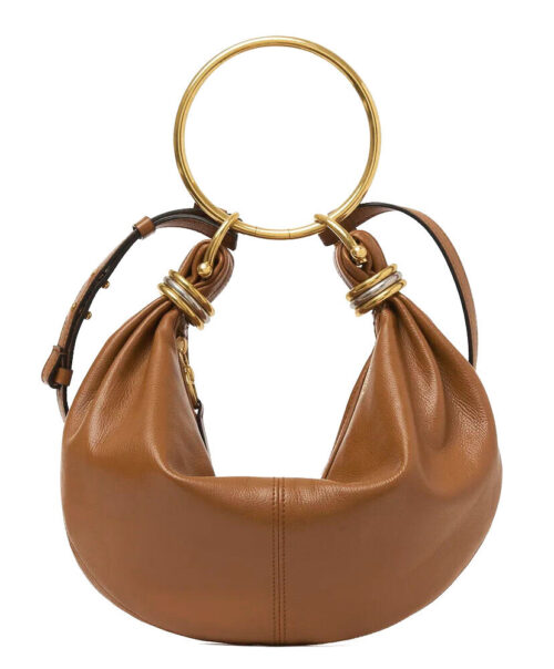 Chloe Small Bracelet Hobo Bag In Grained Leather